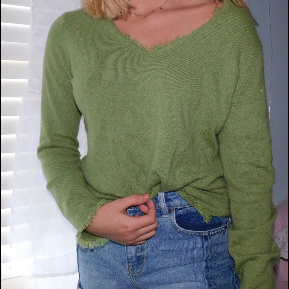 Green wool top